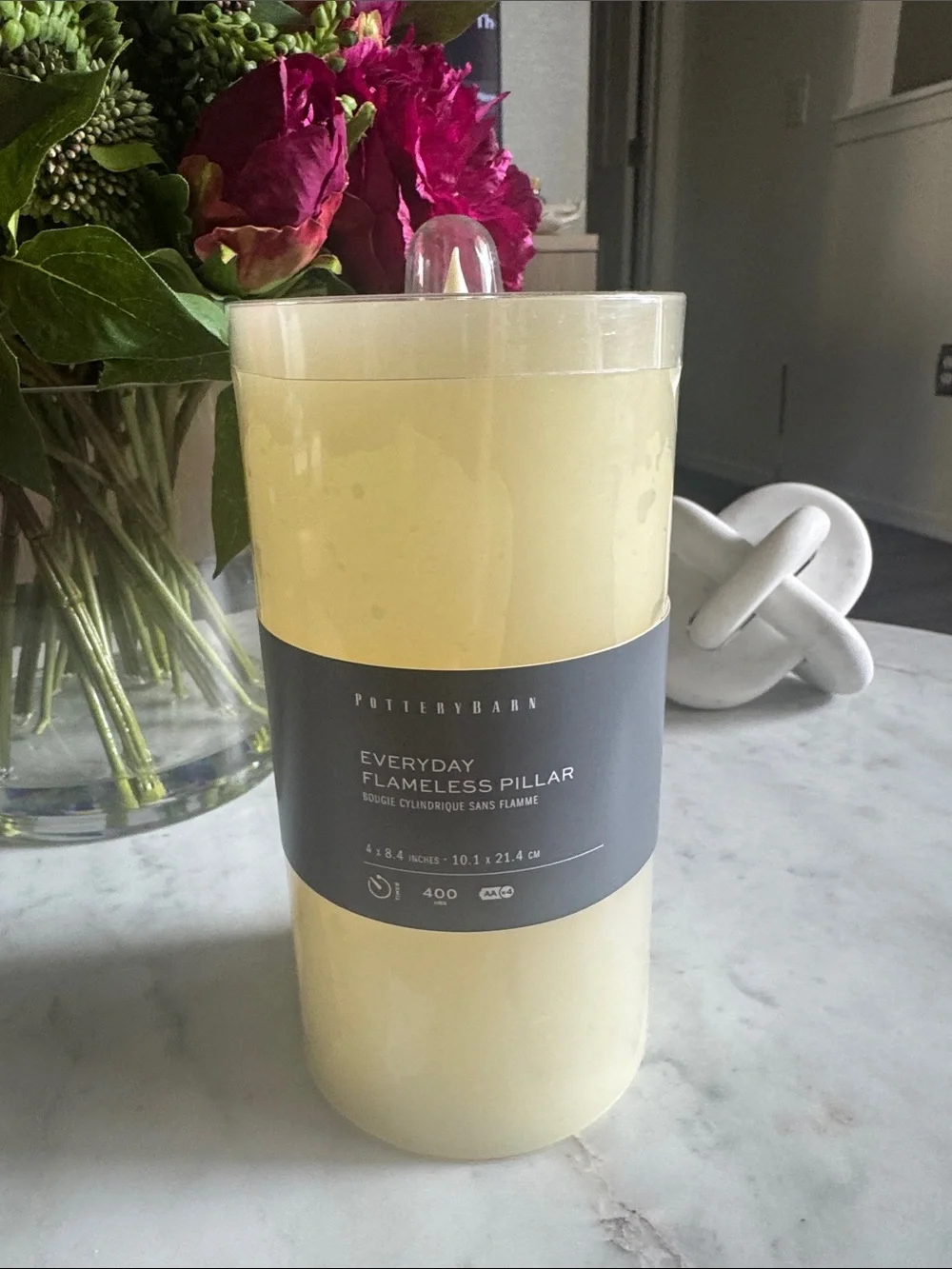 Pottery Barn Everyday Flameless Pillar Candle - Creamy Ivory